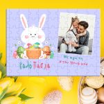 Easter Flat Lay of Eggs in Nest