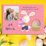 Easter Flat Lay of Eggs in Nest