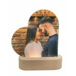 PhotoPlexi Heart με Ξύλινη Led Βάση 15x17cm